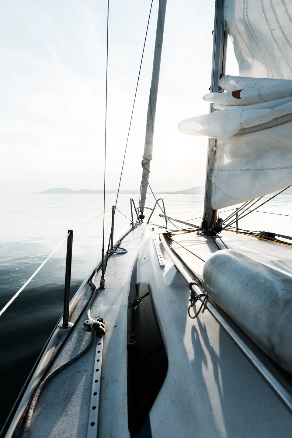 Sailboat under way with sails set